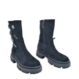Ghete inalte piele intoarsa Black Rebel