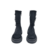 Ghete inalte piele intoarsa Black Rebel