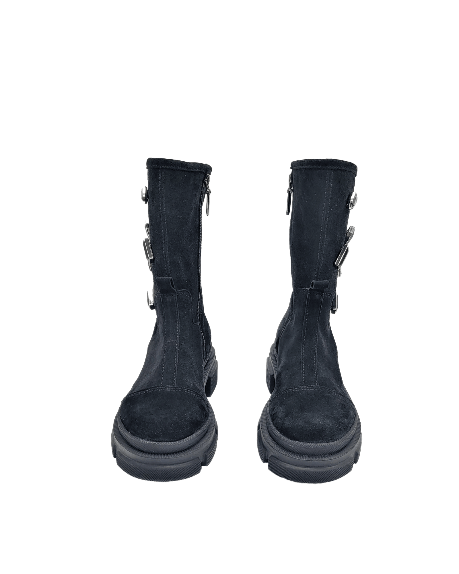 Ghete inalte piele intoarsa Black Rebel