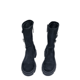 Ghete inalte piele intoarsa Black Rebel