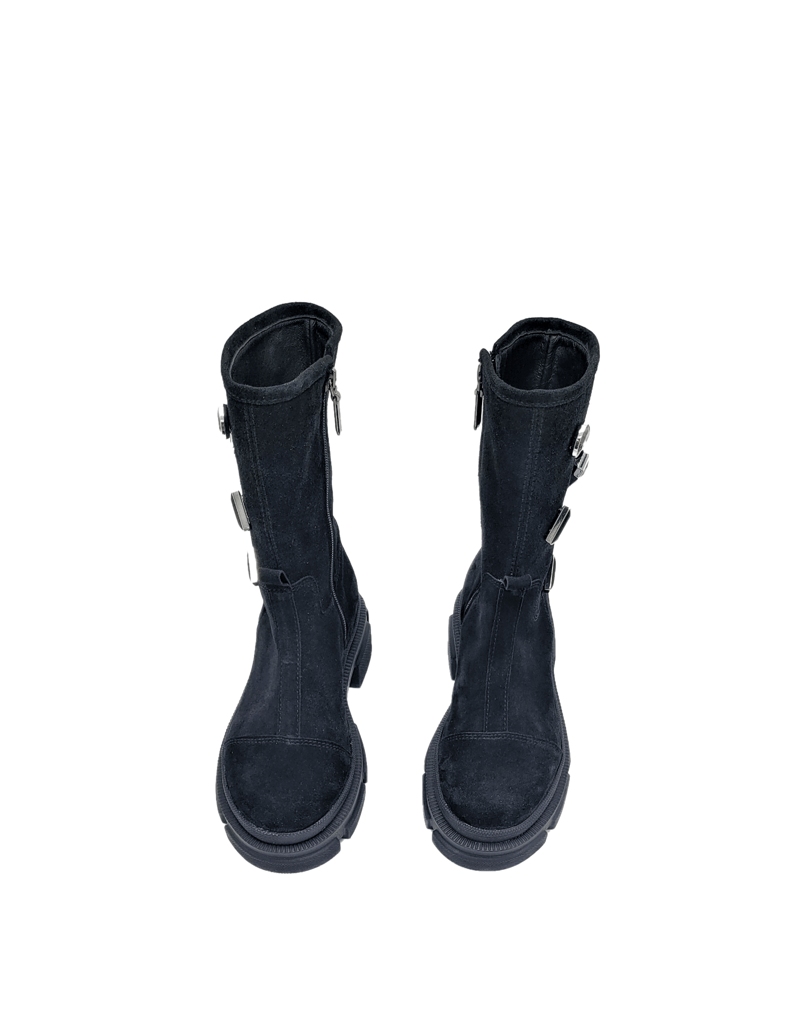 Ghete inalte piele intoarsa Black Rebel