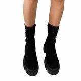 Ghete inalte piele intoarsa Black Rebel