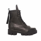 Ghete Trendy Black din piele naturala brobonata