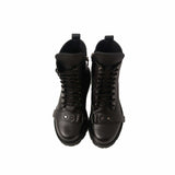 Ghete Trendy Black din piele naturala brobonata