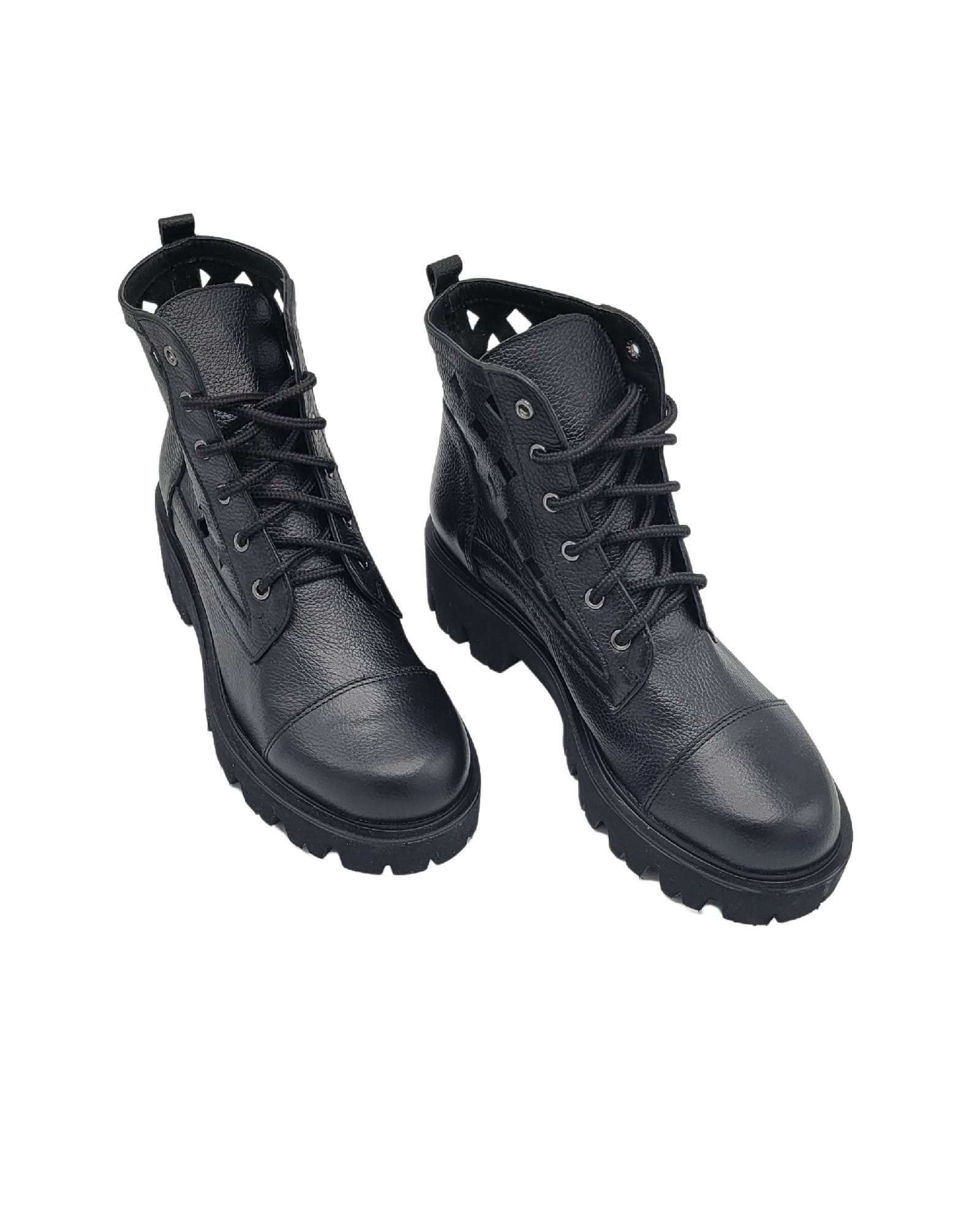 Ghete vara din piele bizonata Liana Black