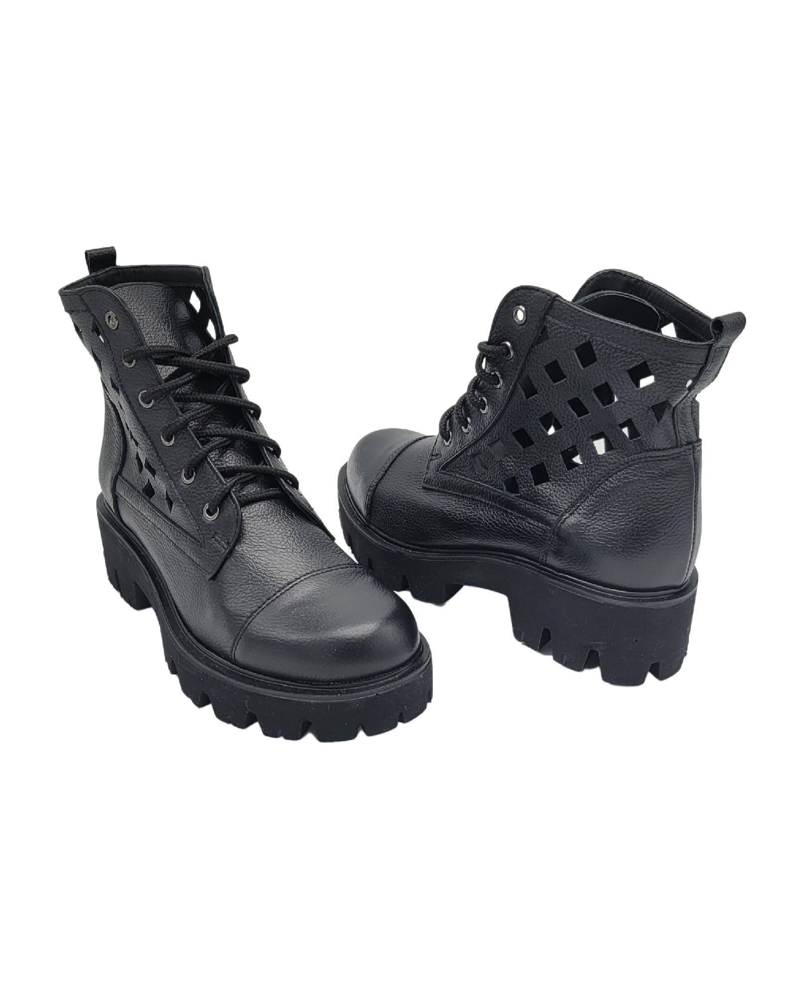 Ghete vara din piele bizonata Liana Black