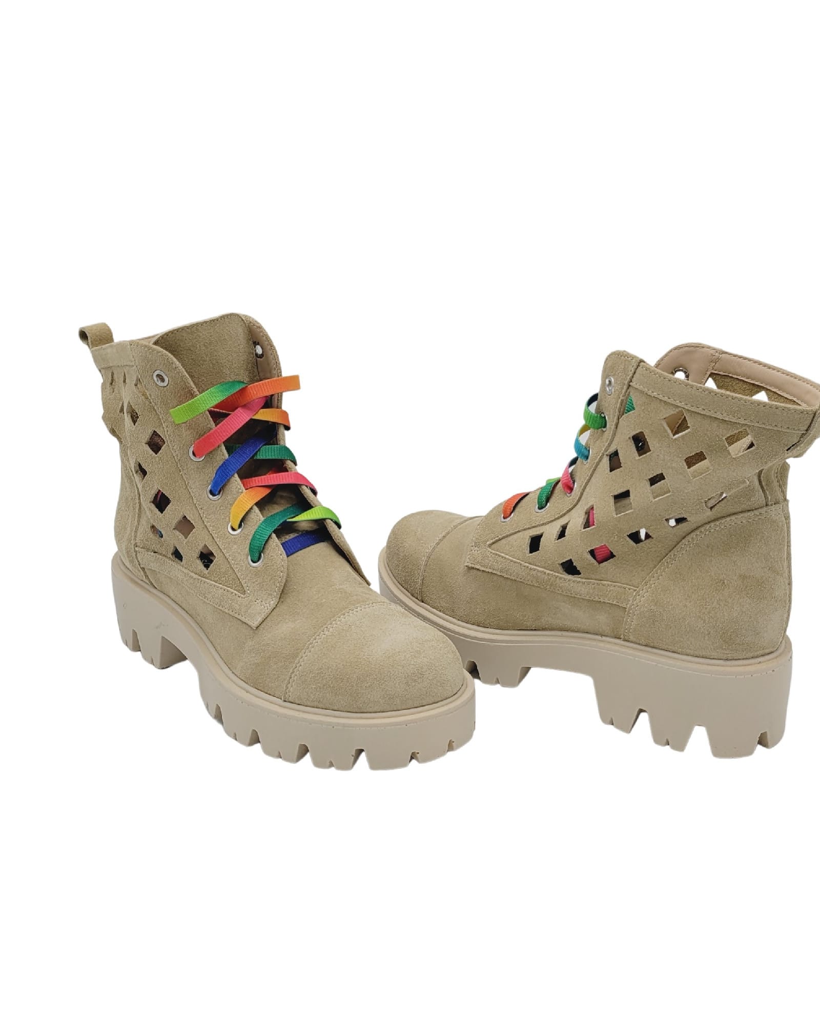 Ghete vara din piele intoarsa Liana Beige
