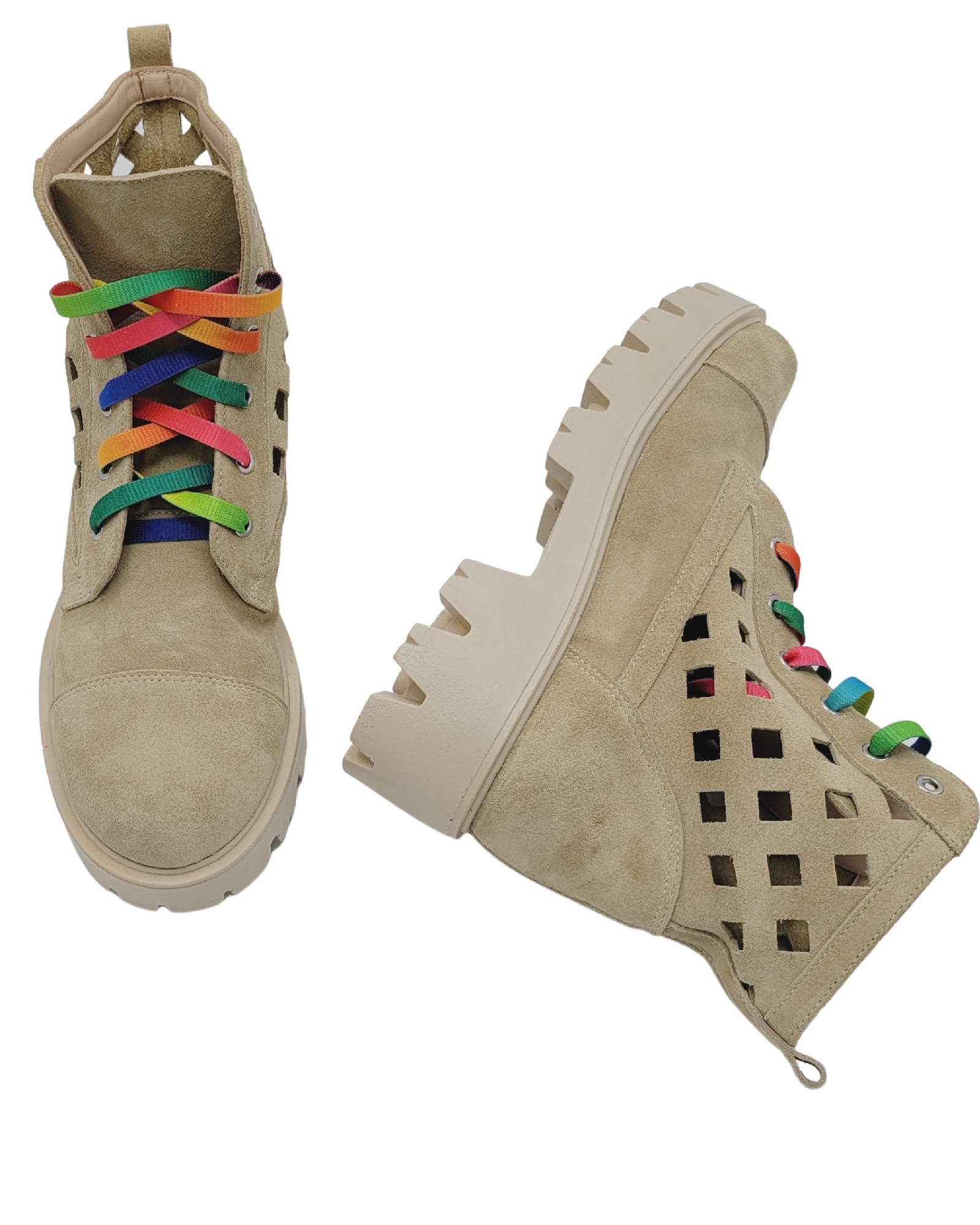 Ghete vara din piele intoarsa Liana Beige