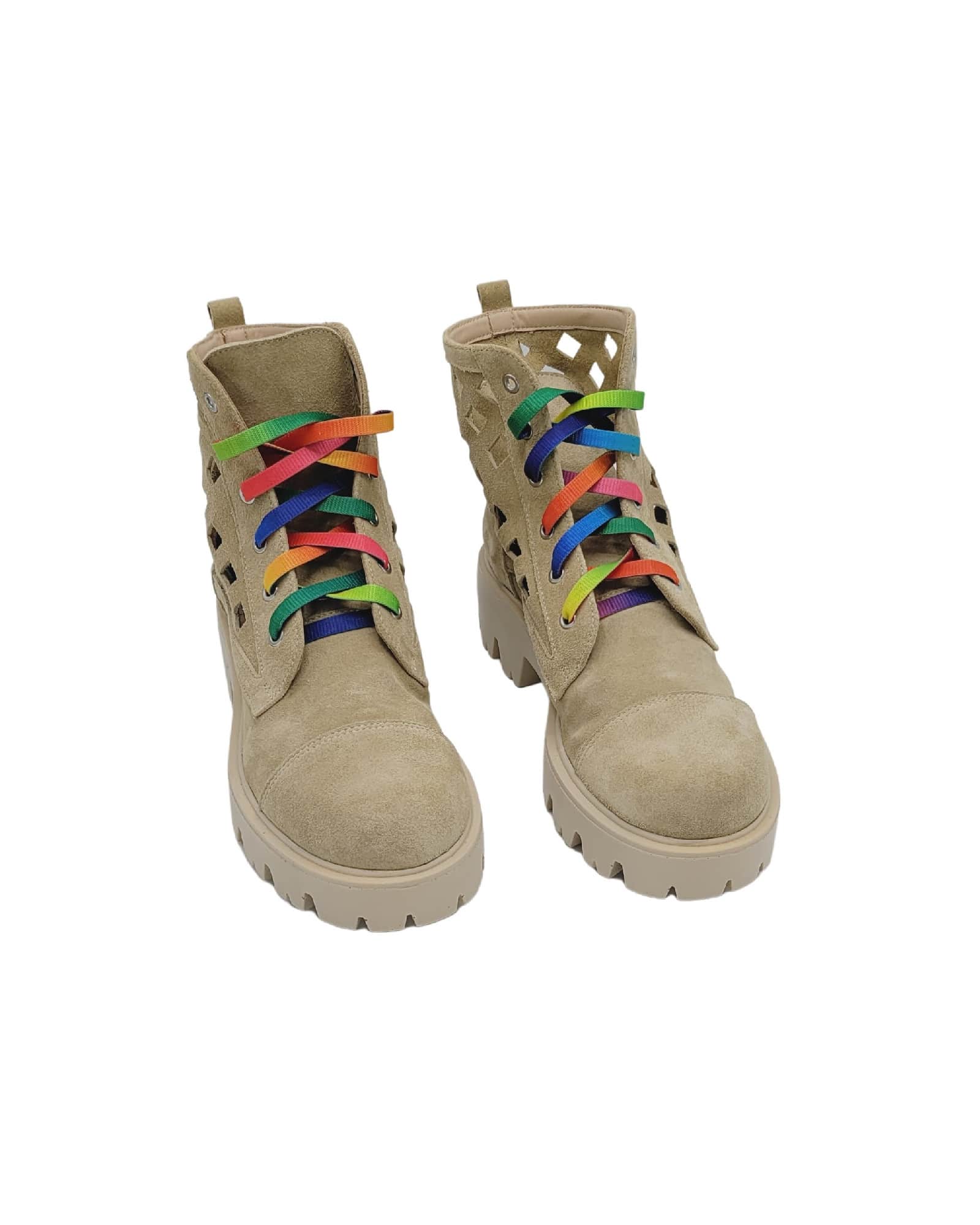 Ghete vara din piele intoarsa Liana Beige
