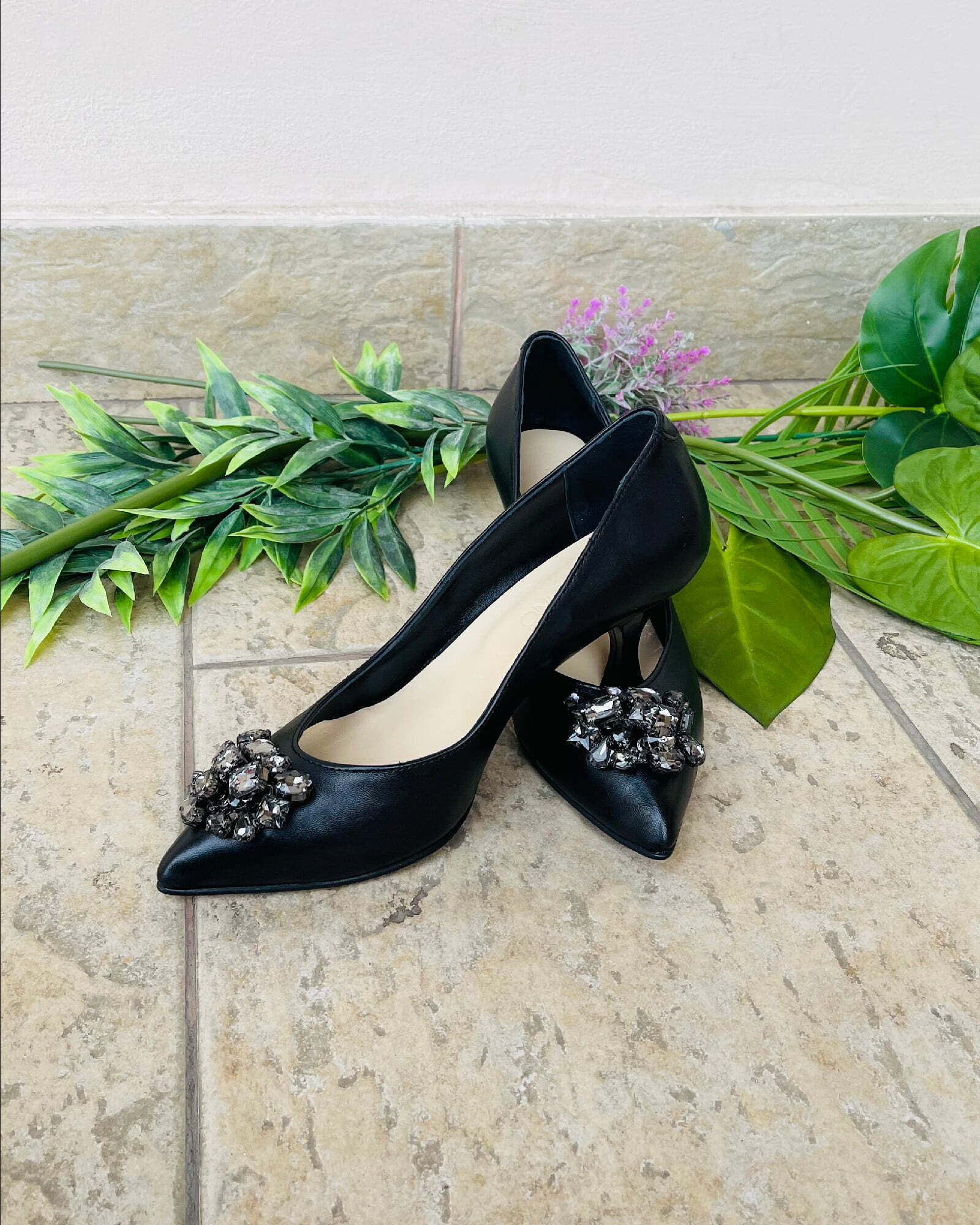 Pantofi cu accesoriu modern PF0245-3 negru
