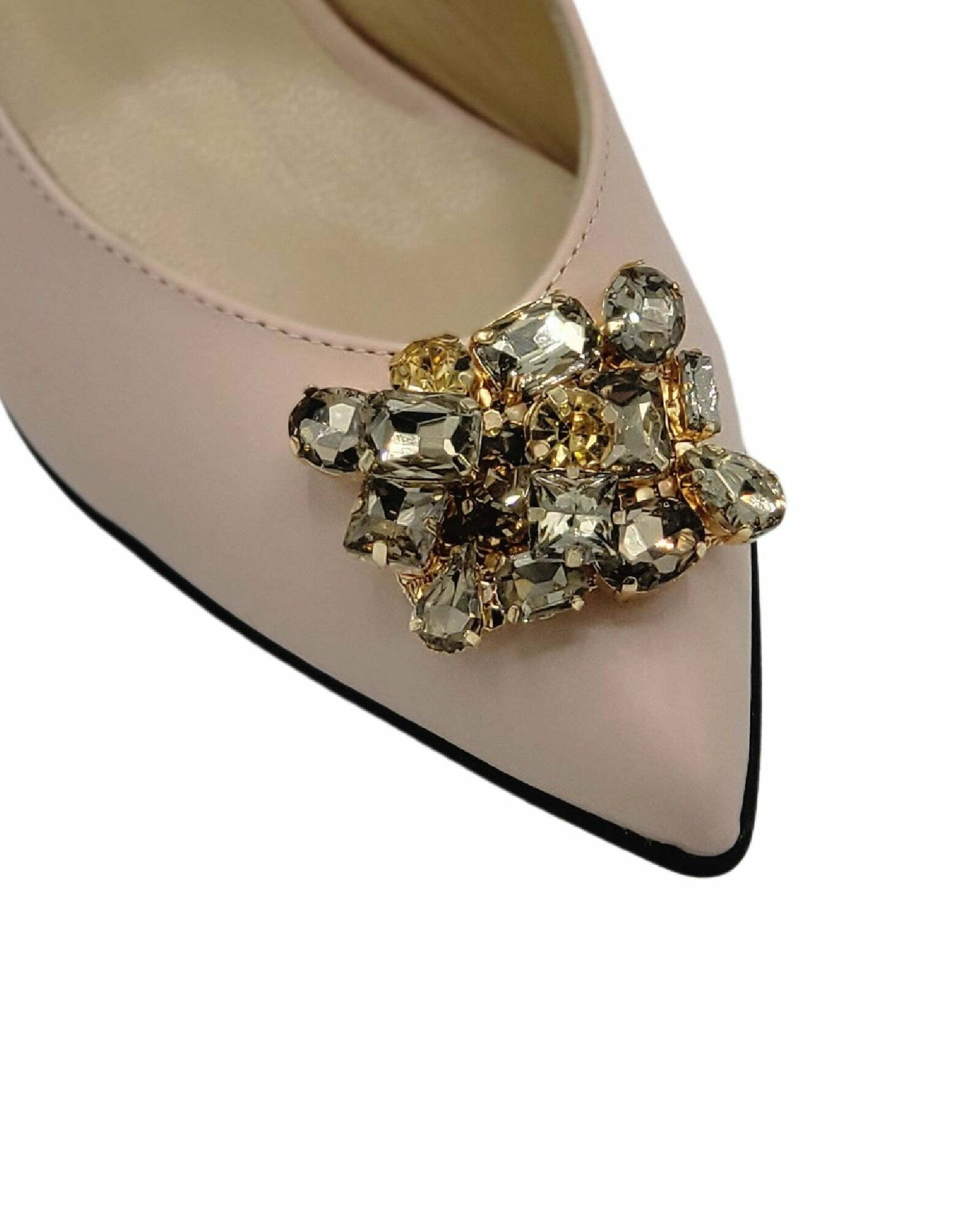 Pantofi cu accesoriu modern PF0245-3 roz pudra