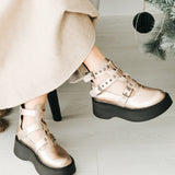 Pantofi cu catarame PF261-6 auriu