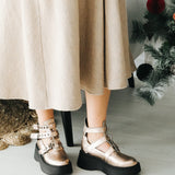 Pantofi cu catarame PF261-6 auriu