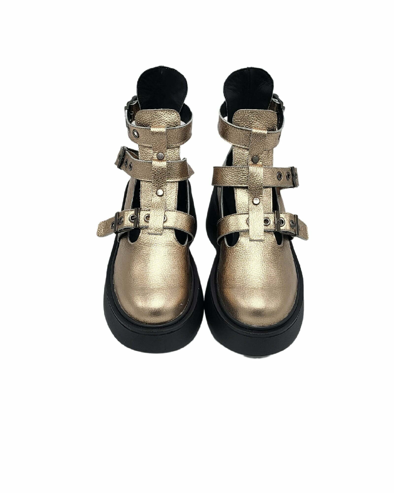 Pantofi cu catarame PF261-6 auriu