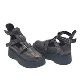 Pantofi cu catarame PF261-6 maro-mat