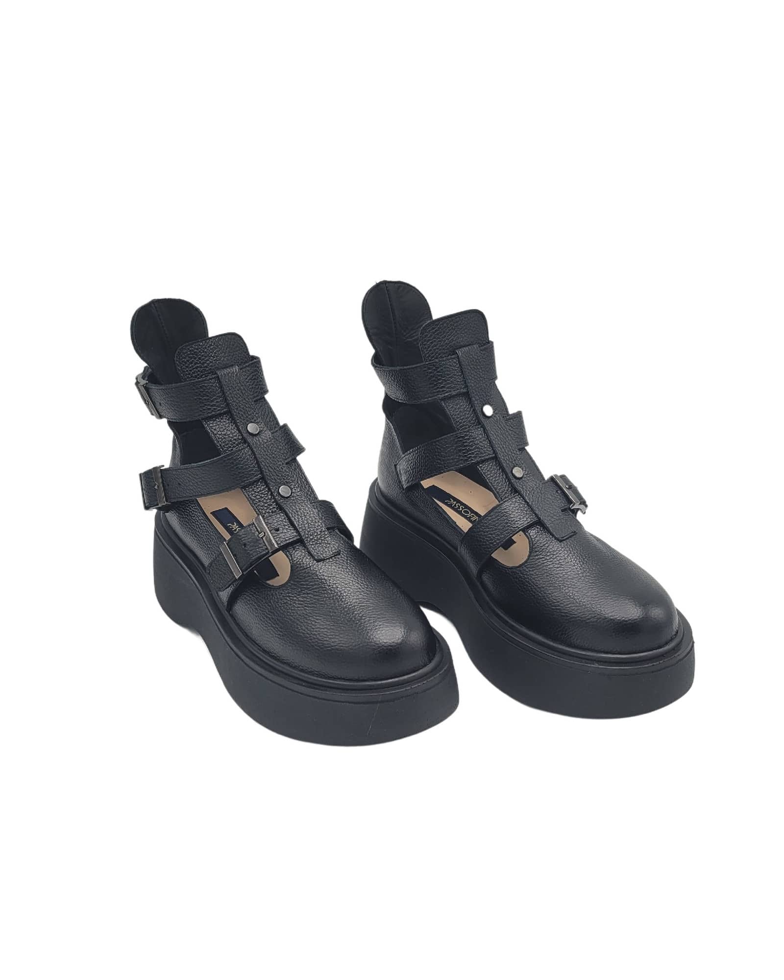 Pantofi cu catarame PF261-6 negru
