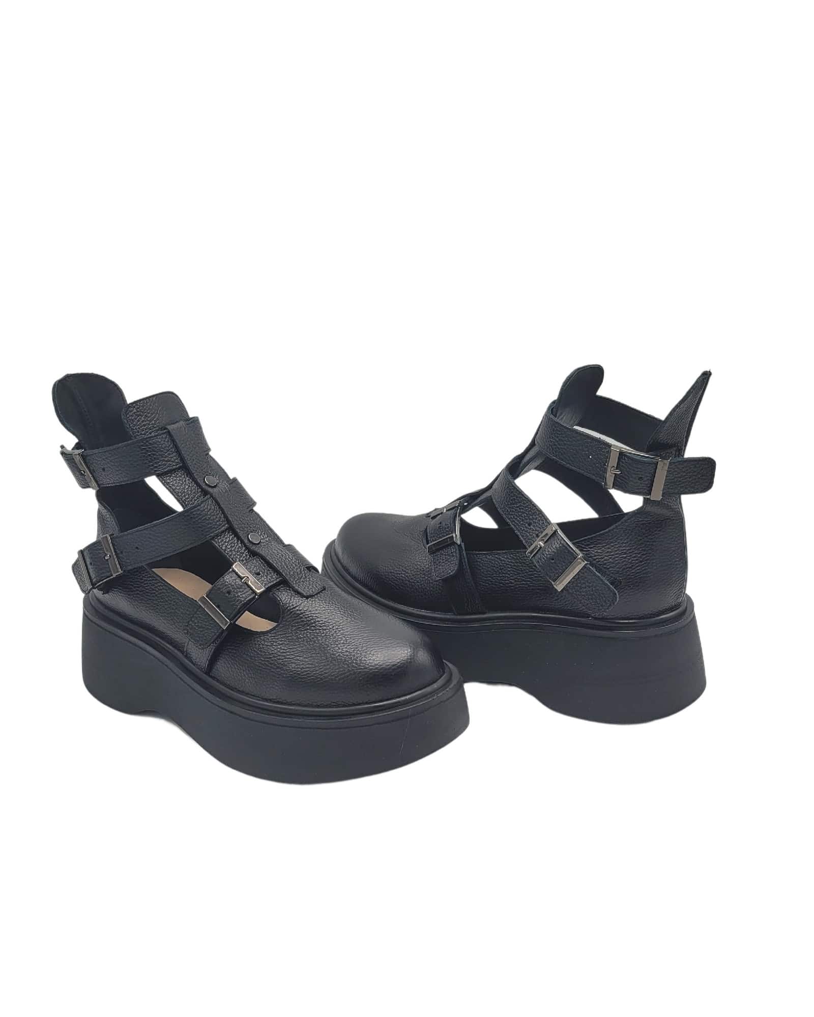 Pantofi cu catarame PF261-6 negru