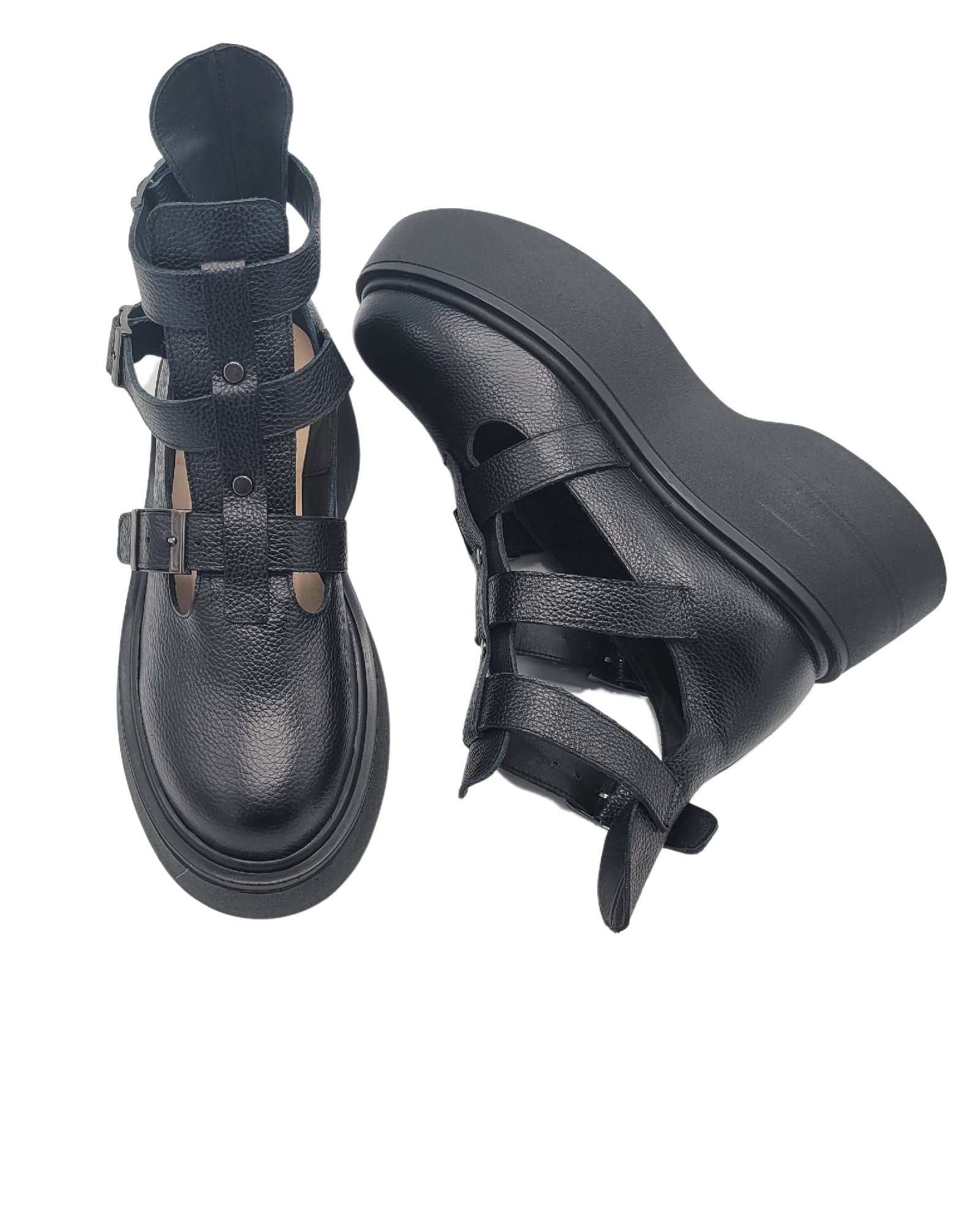 Pantofi cu catarame PF261-6 negru