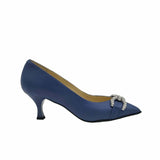 Pantofi cu toc jos PF0245-2 blue