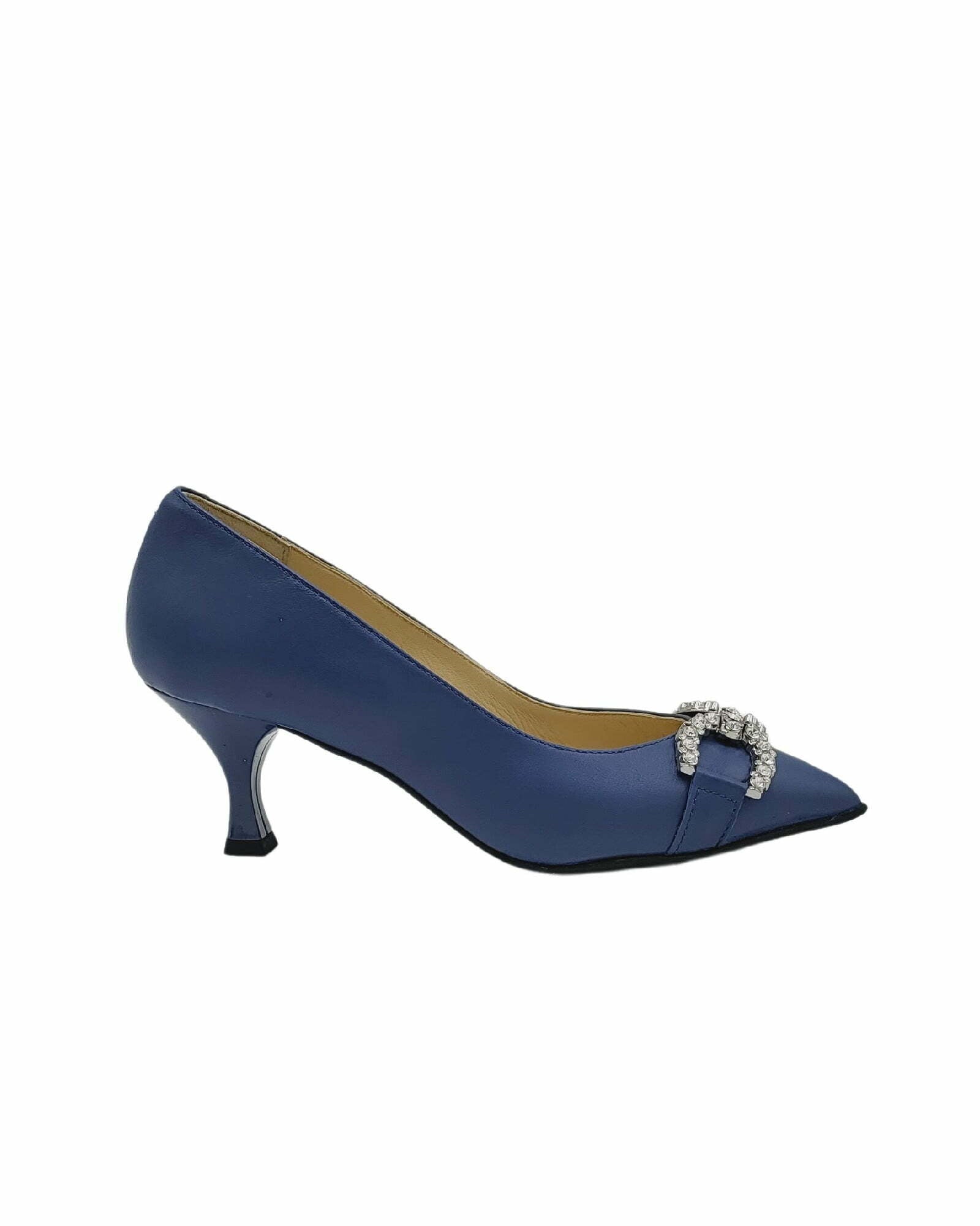 Pantofi cu toc jos PF0245-2 blue