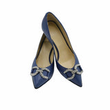 Pantofi cu toc jos PF0245-2 blue