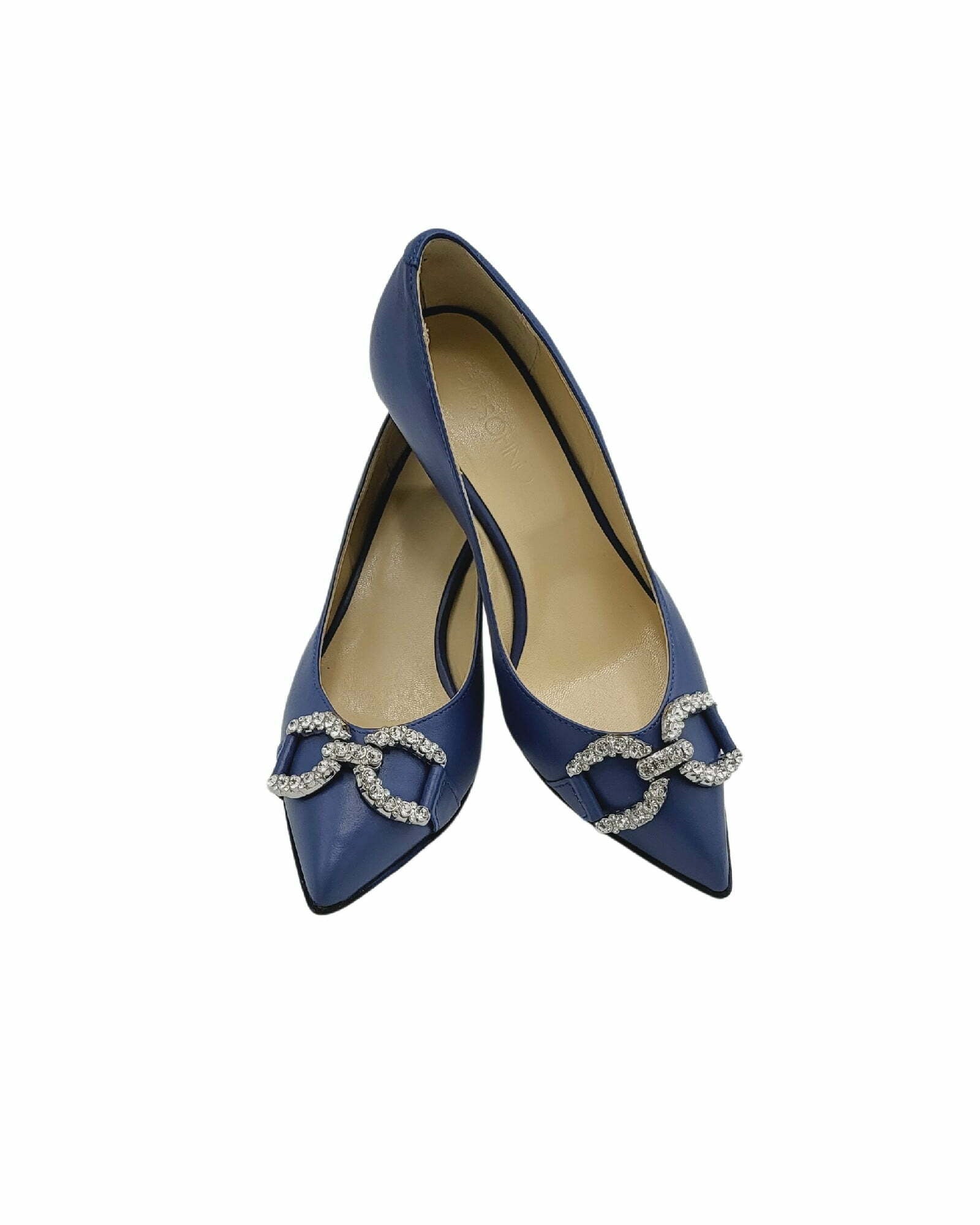 Pantofi cu toc jos PF0245-2 blue