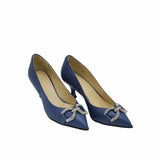 Pantofi cu toc jos PF0245-2 blue