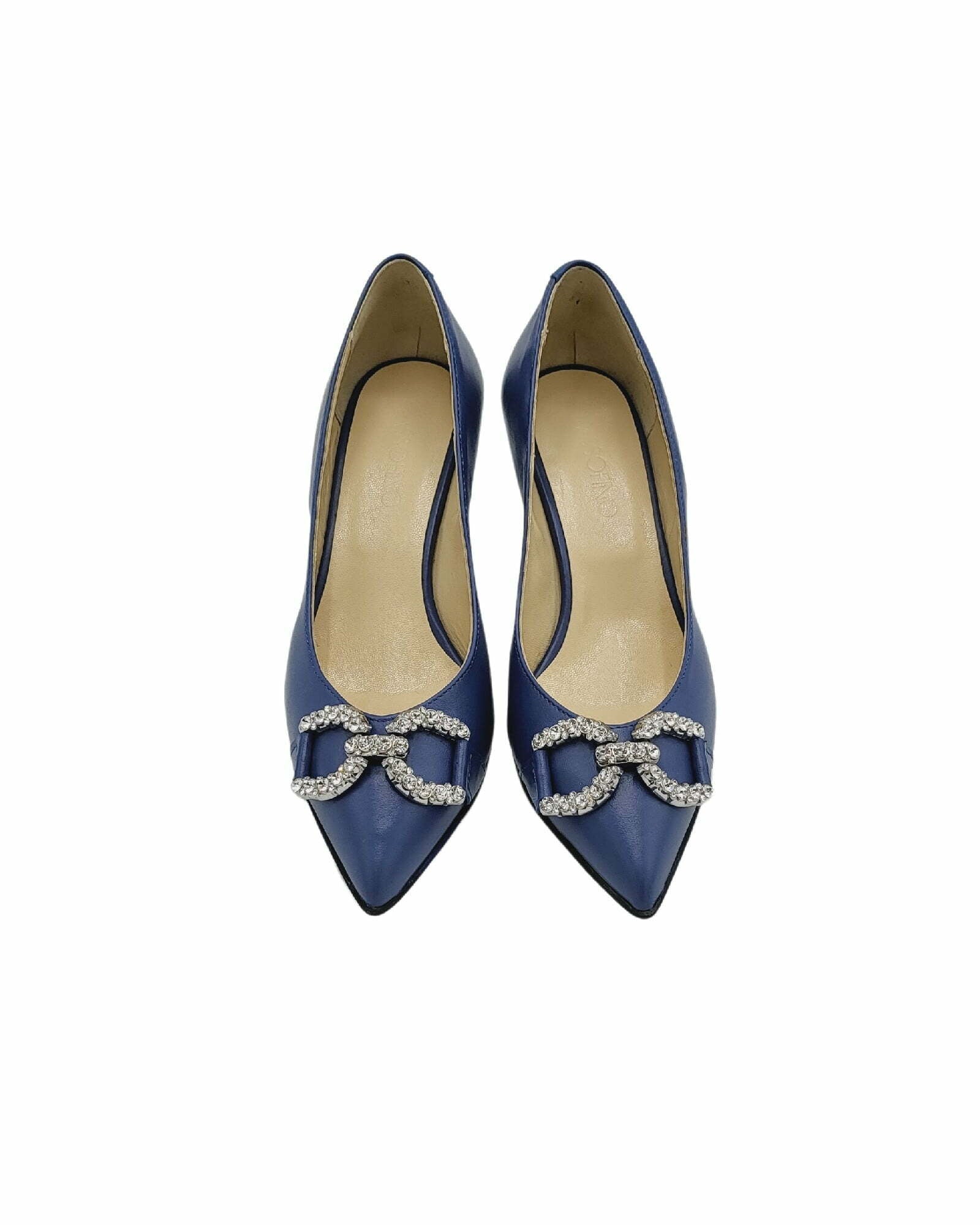 Pantofi cu toc jos PF0245-2 blue