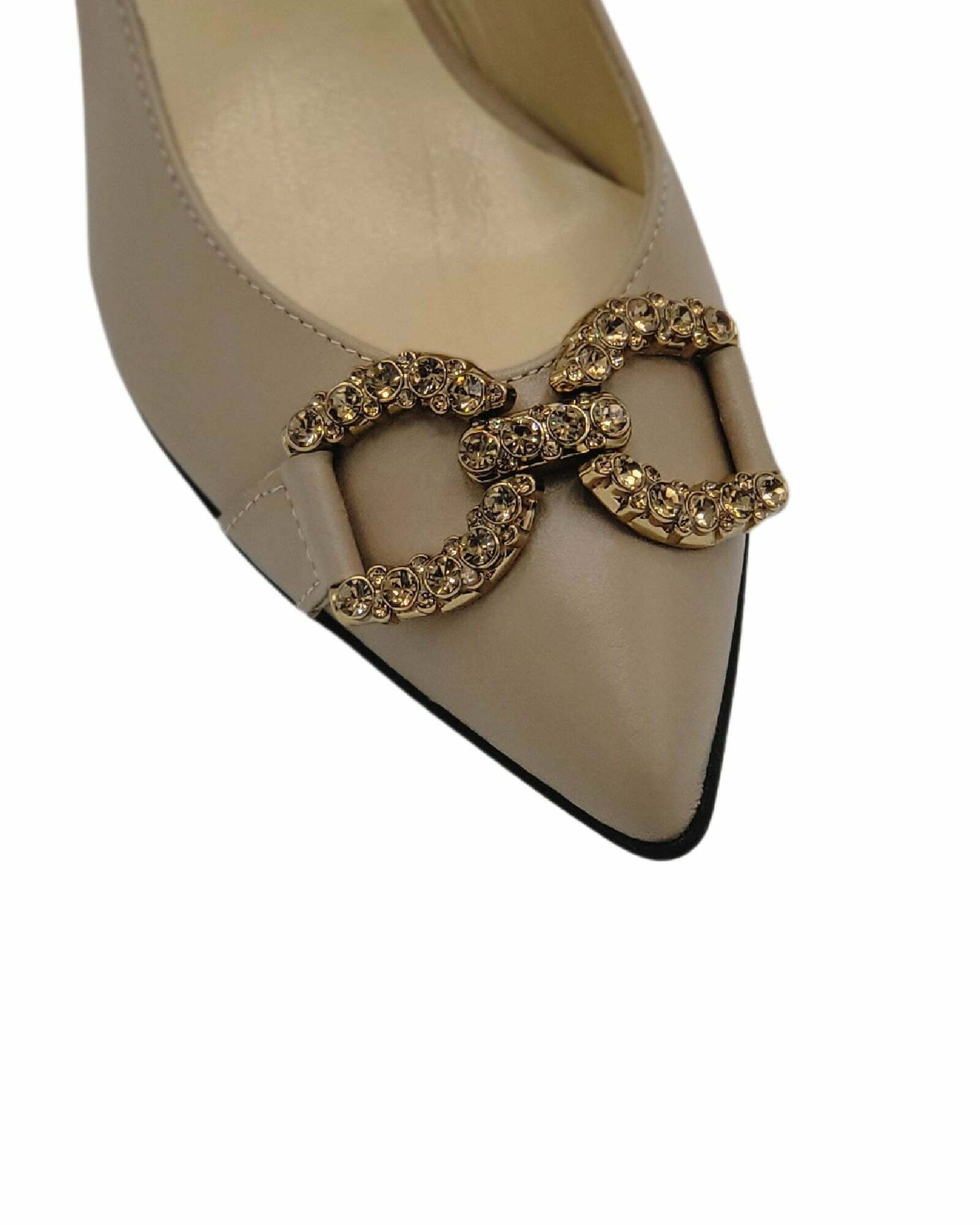 Pantofi cu toc jos PF0245-2 cappuccino