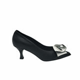 Pantofi cu toc jos si fundita PF0245 negru