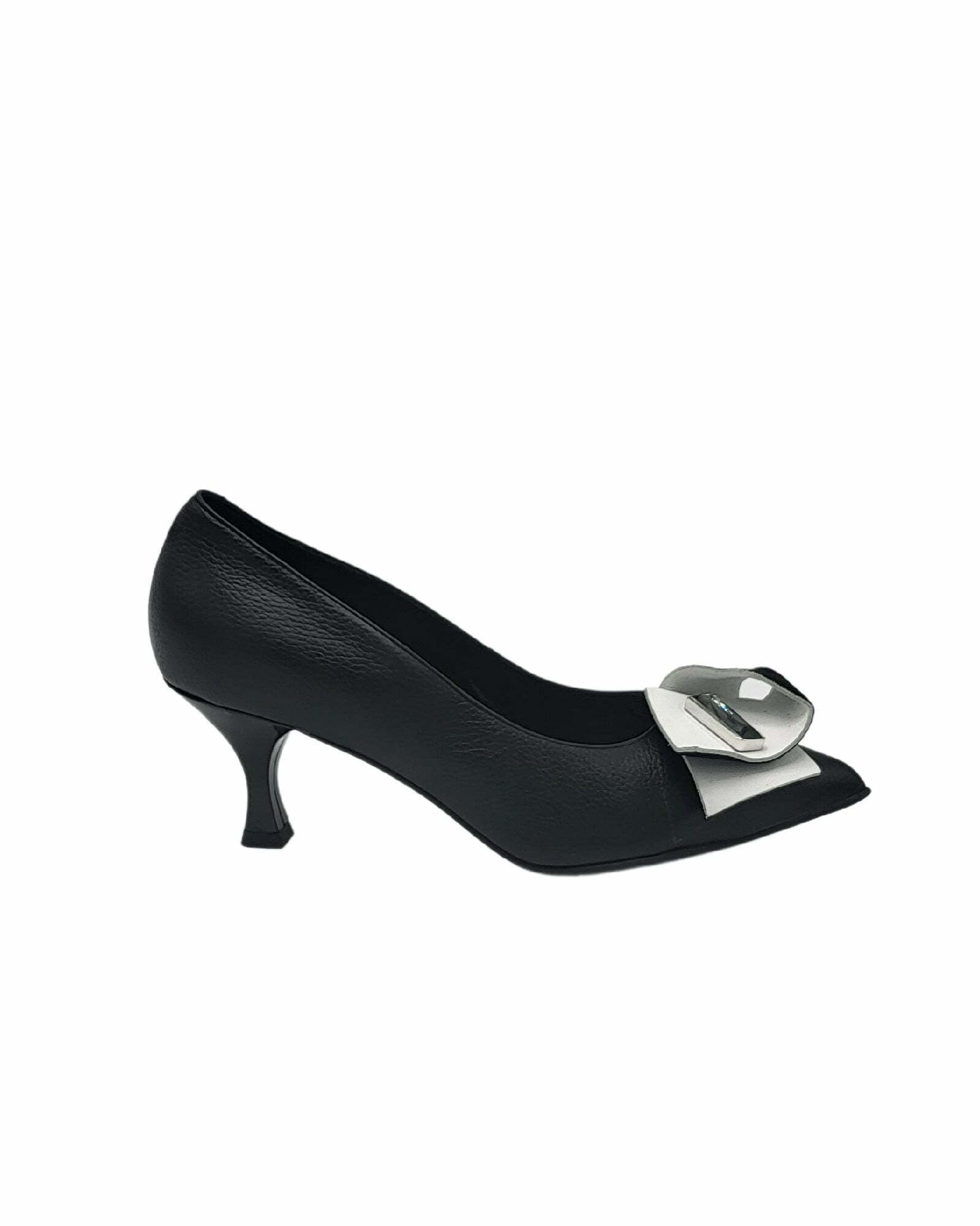 Pantofi cu toc jos si fundita PF0245 negru