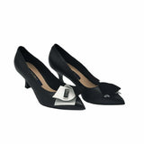 Pantofi cu toc jos si fundita PF0245 negru