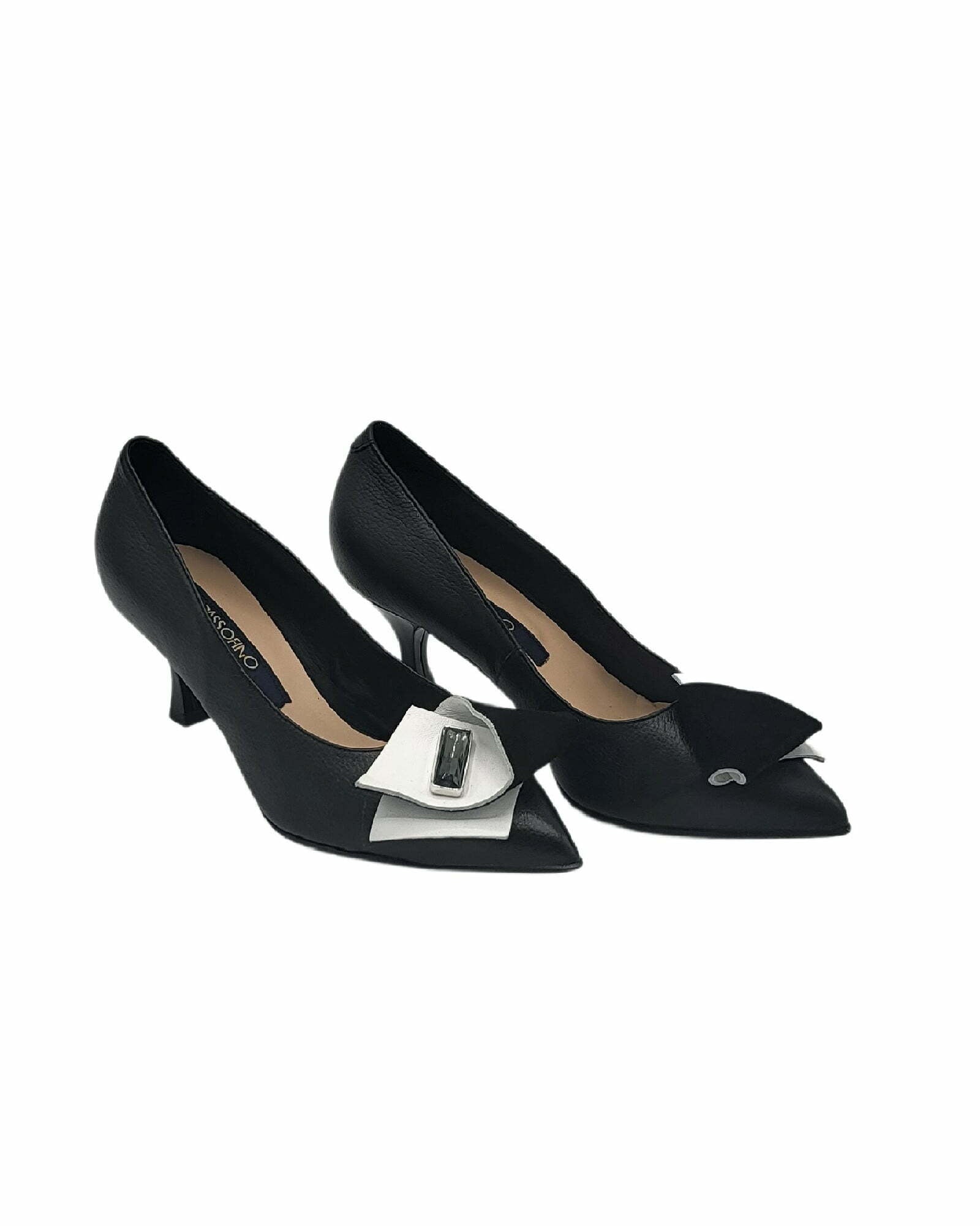 Pantofi cu toc jos si fundita PF0245 negru