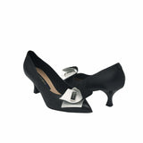 Pantofi cu toc jos si fundita PF0245 negru