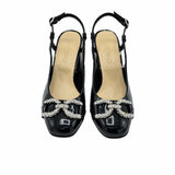 Pantofi decupati cu accesoriu Nisa negru lacuit
