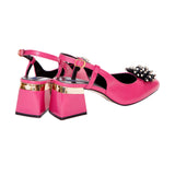 Pantofi decupati cu accesoriu Paris