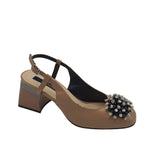 Pantofi decupati cu accesoriu Paris Cappuccino
