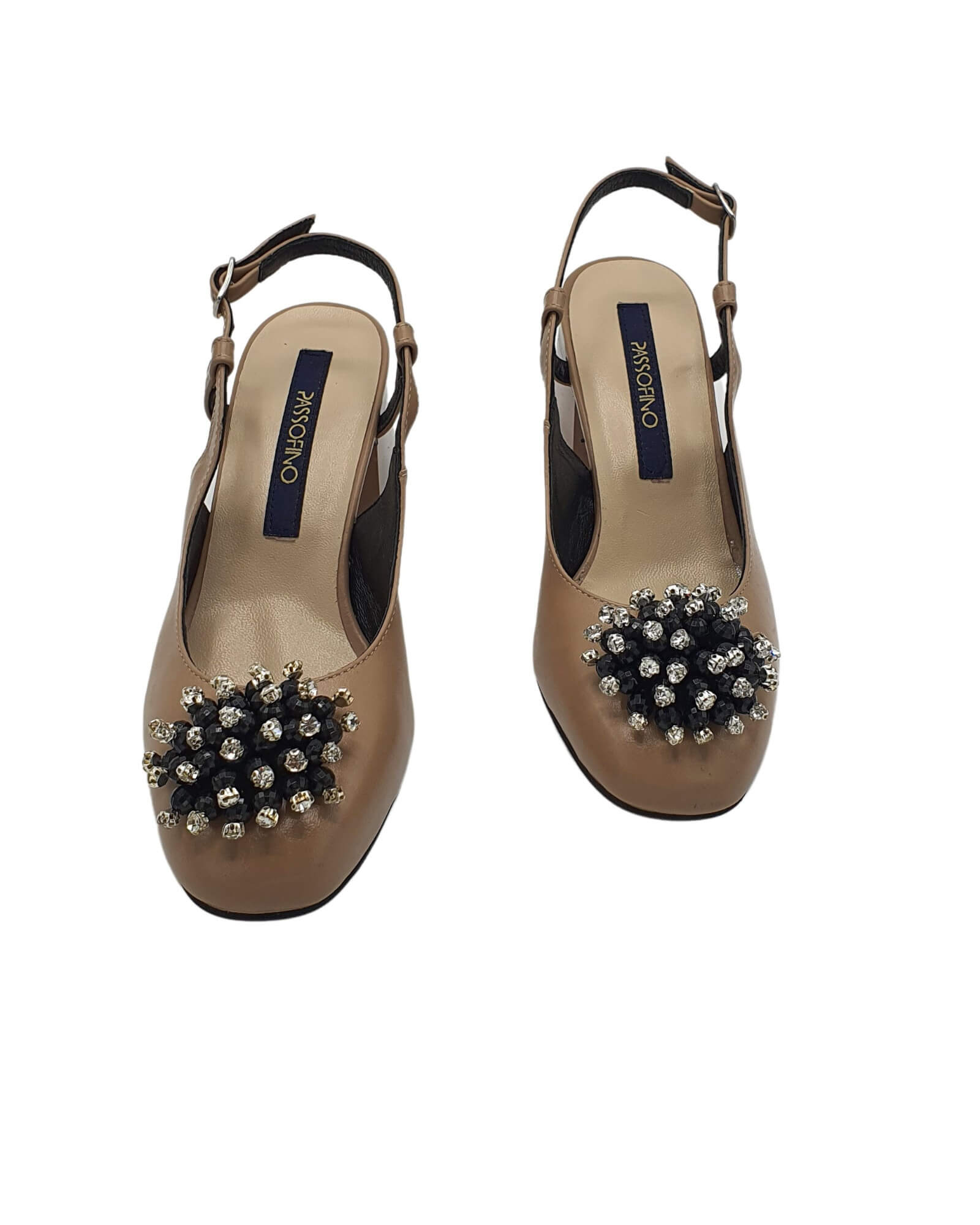 Pantofi decupati cu accesoriu Paris Cappuccino