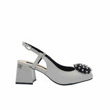 Pantofi decupati cu accesoriu Paris Grey