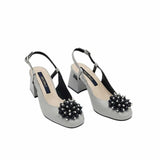 Pantofi decupati cu accesoriu Paris Grey