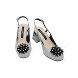 Pantofi decupati cu accesoriu Paris Grey