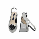Pantofi decupati cu accesoriu Paris Grey