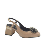 Pantofi decupati cu accesoriu Paris Nude