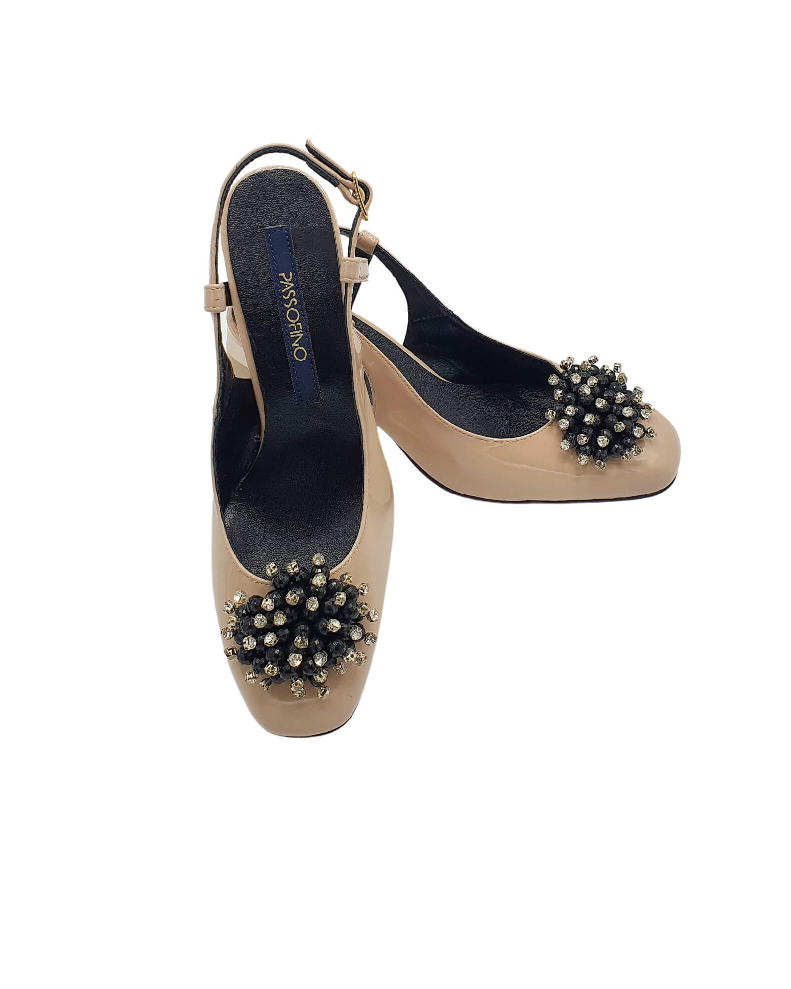 Pantofi decupati cu accesoriu Paris Nude