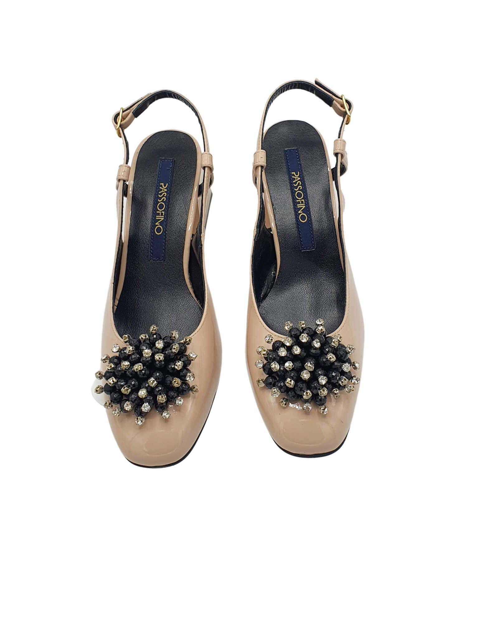 Pantofi decupati cu accesoriu Paris Nude