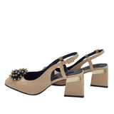 Pantofi decupati cu accesoriu Paris Nude