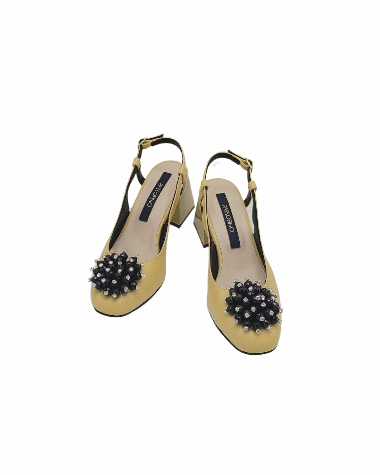 Pantofi decupati cu accesoriu Paris Yellow