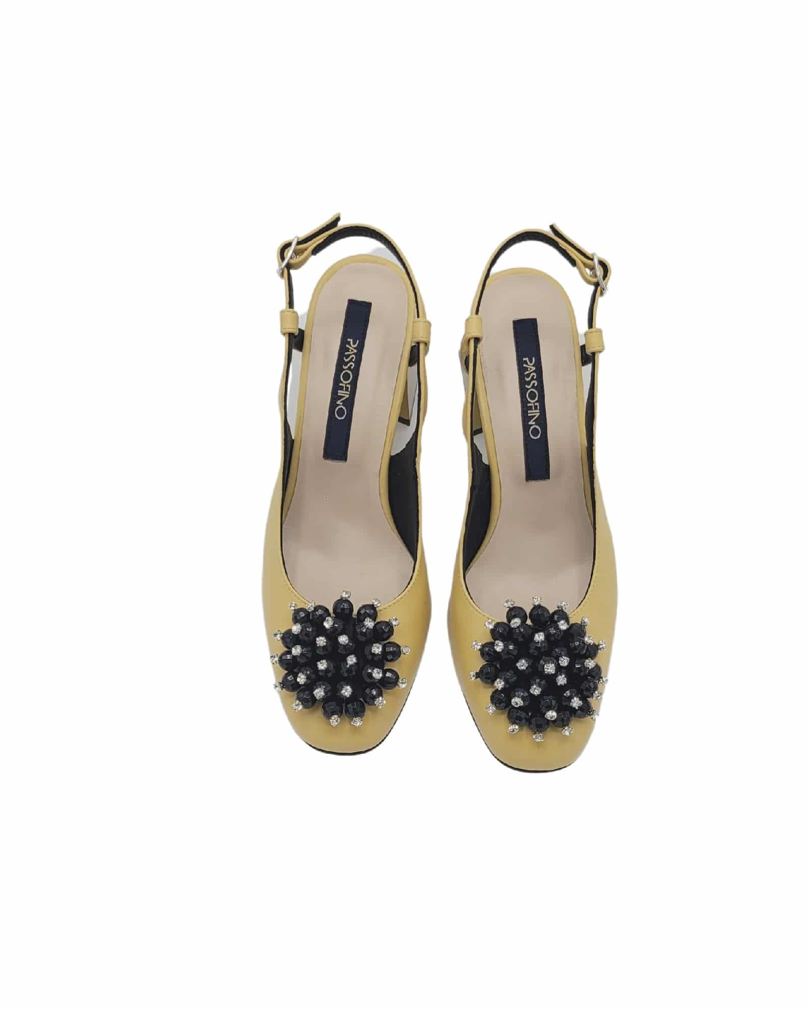 Pantofi decupati cu accesoriu Paris Yellow