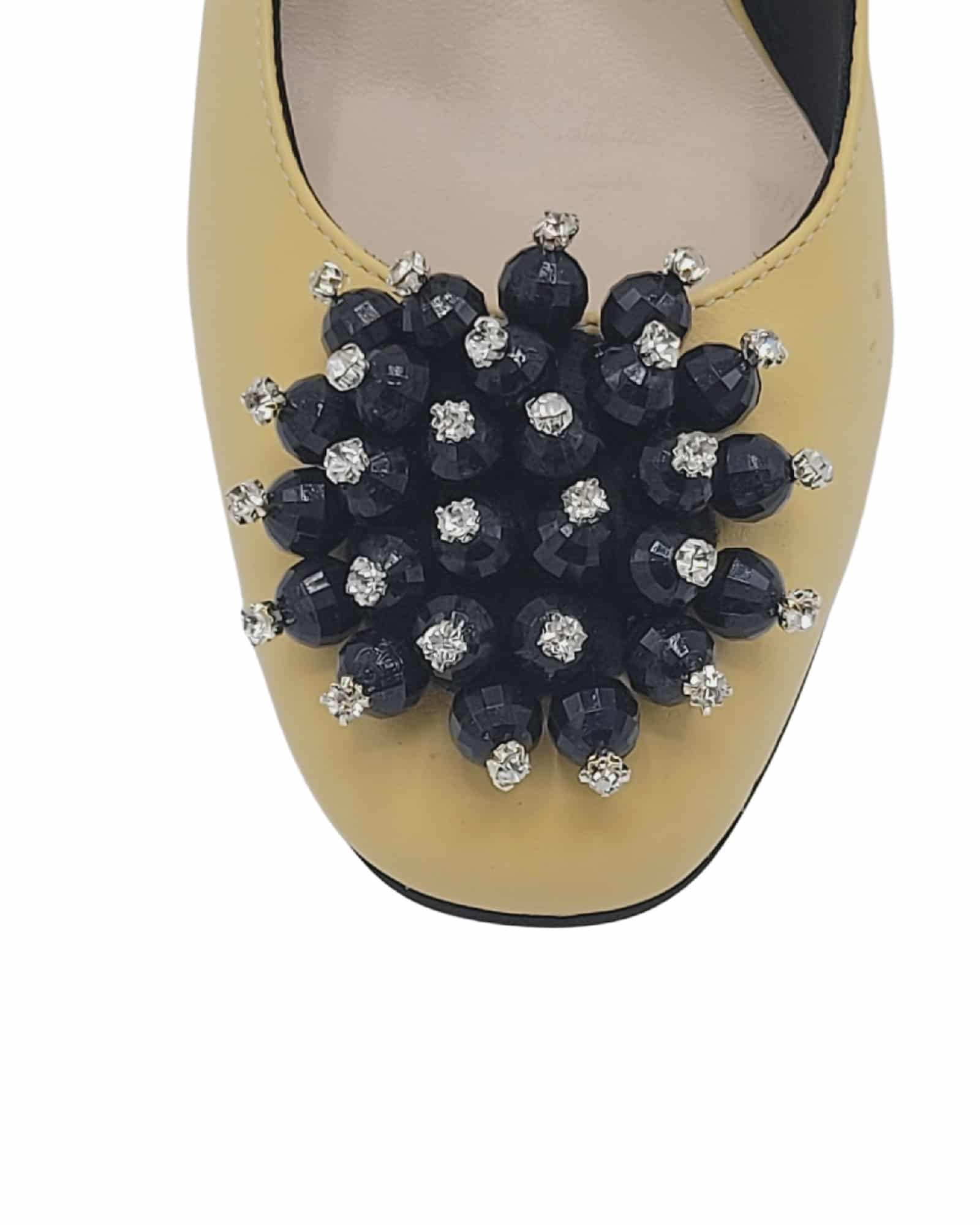 Pantofi decupati cu accesoriu Paris Yellow