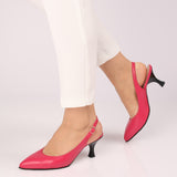 Pantofi decupati cu toc jos PF0245-5 fucsia